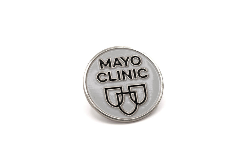 Mayo Clinic lapel pin, enameled