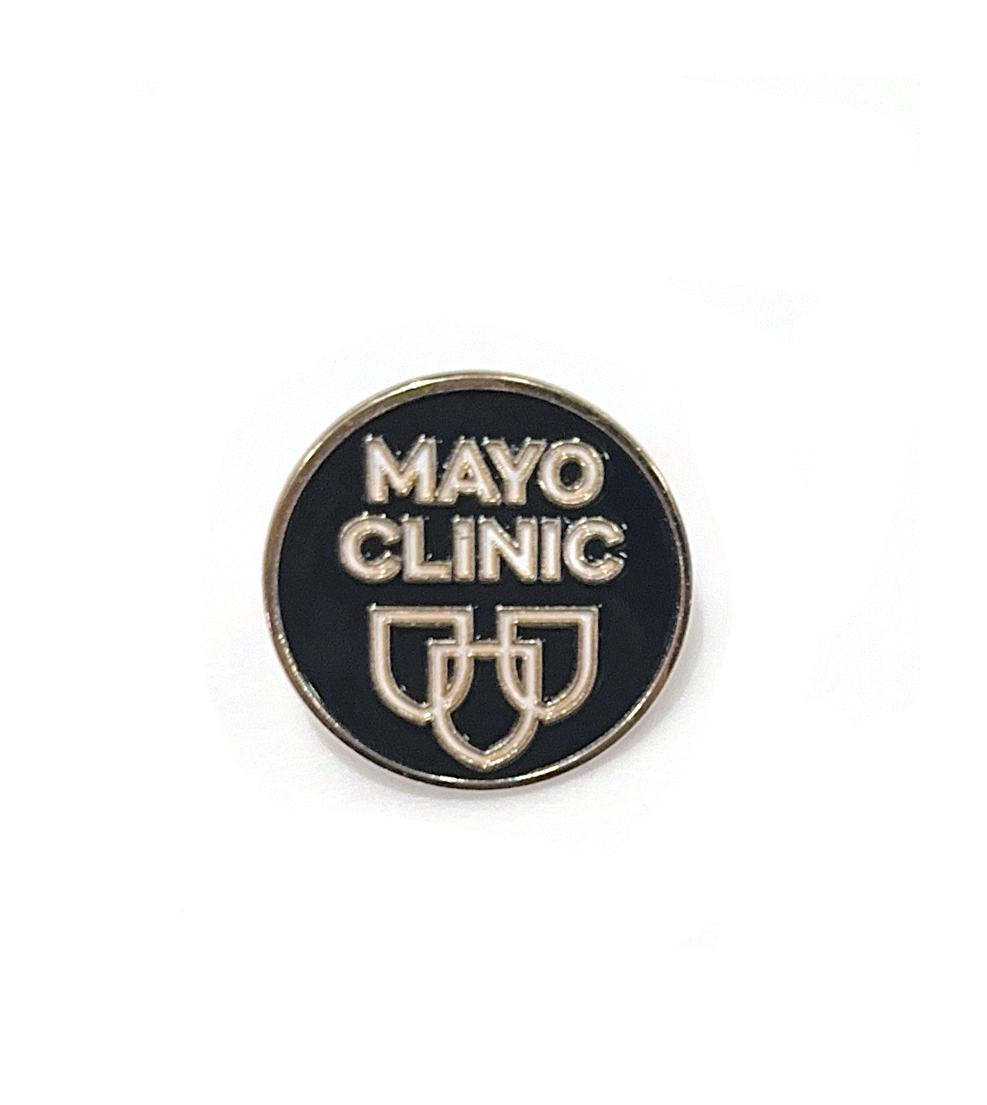 Mayo Clinic lapel pin, enameled